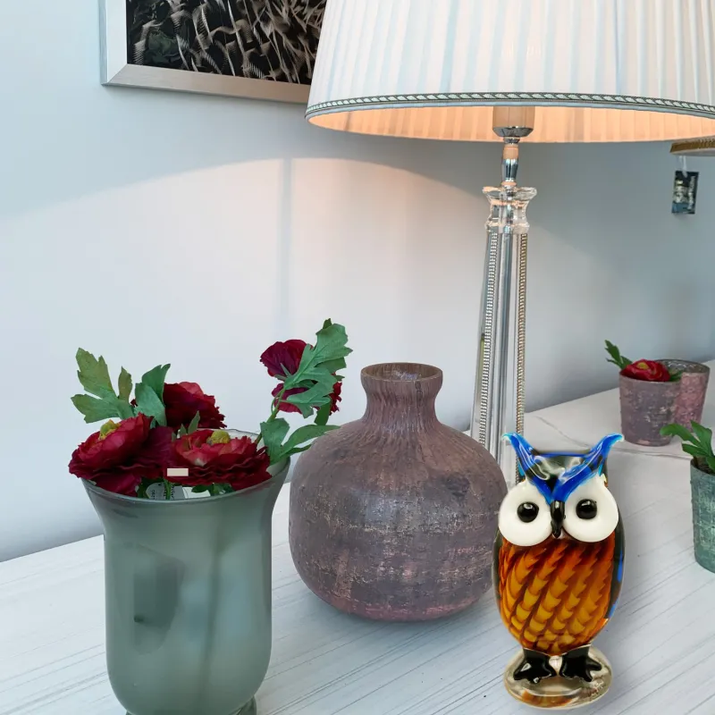 Halloween|Tiere & Figuren^Cristalica Glasfigur Eule Höhe ca. 19,5cm Handarbeit