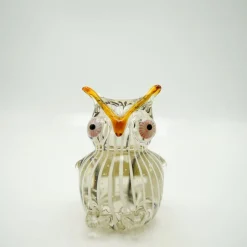 Tiere & Figuren|Ostern^Cristalica Glasfigur Eule Höhe ca. 13cm Braun/Transparent Handarbeit