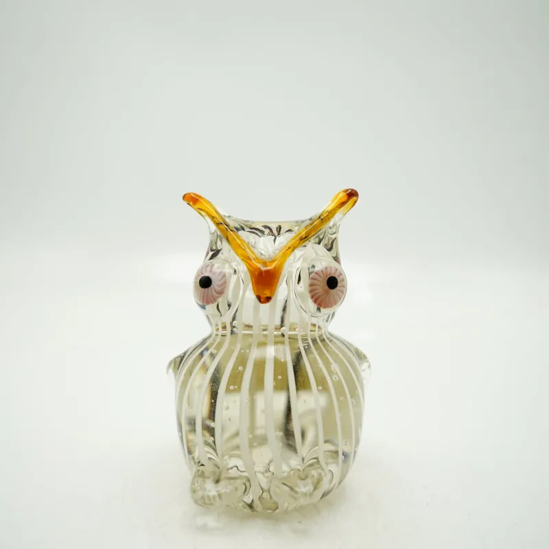 Tiere & Figuren|Ostern^Cristalica Glasfigur Eule Höhe ca. 13cm Braun/Transparent Handarbeit