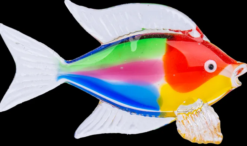 Kinder|Tiere & Figuren^Cristalica Glasfigur Fisch Bunt/Transparent Breite ca. 7,1cm Handarbeit