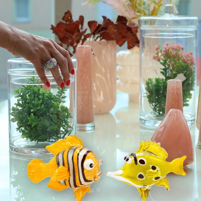 Tiere & Figuren|Meerestiere^Cristalica Glasfigur Fisch bubble Höhe ca. 15cm Handarbeit