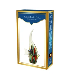 Tiere & Figuren|Meerestiere^Cristalica Glasfigur Fisch Höhe ca. 24,5cm Bunt Handarbeit