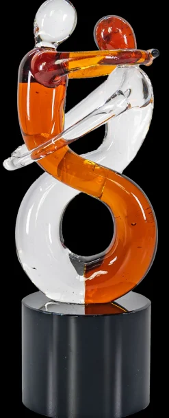 Valentienstag|Halloween^Cristalica Glasfigur Glasskulptur Liebe Amber Höhe ca. 11cm Handarbeit