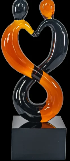 Valentienstag|Halloween^Cristalica Glasfigur Glasskulptur Liebe Amber Höhe ca. 11cm Handarbeit