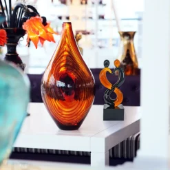 Valentienstag|Halloween^Cristalica Glasfigur Glasskulptur Liebe Amber Höhe ca. 11cm Handarbeit