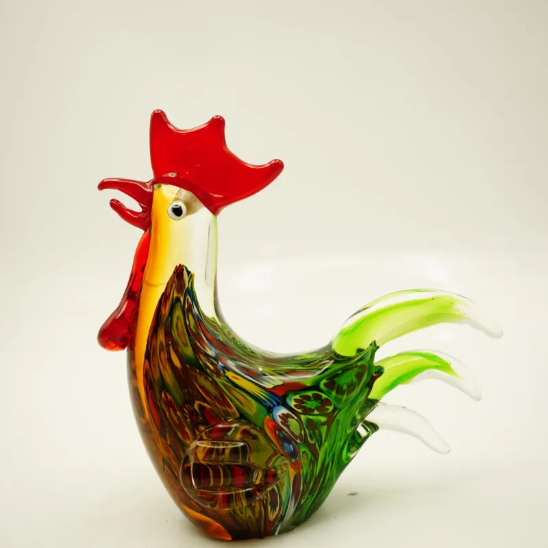 Tiere & Figuren|Ostern^Cristalica Glasfigur Hahn Höhe ca. 19cm Bunt Handarbeit