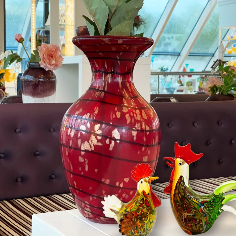 Tiere & Figuren|Ostern^Cristalica Glasfigur Hahn Höhe ca. 19cm Bunt Handarbeit