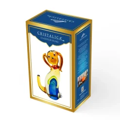 Tiere & Figuren|Hund & Katze^Cristalica Glasfigur Hund Höhe ca. 20,5cm/ Länge ca. 12,5cm Handarbeit