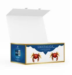 Tiere & Figuren|Meerestiere^Cristalica Glasfigur Krebs Höhe ca. 6cm/Länge ca. 25cm Handarbeit