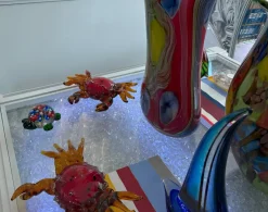 Tiere & Figuren|Meerestiere^Cristalica Glasfigur Krebs Höhe ca. 6cm/Länge ca. 25cm Handarbeit