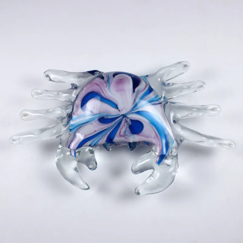 Sternzeichen|Geburtstag^Art Glass Glasfigur Krebs Meerestier Murano-Design 17cm handgefertigtes Glastier Unikat