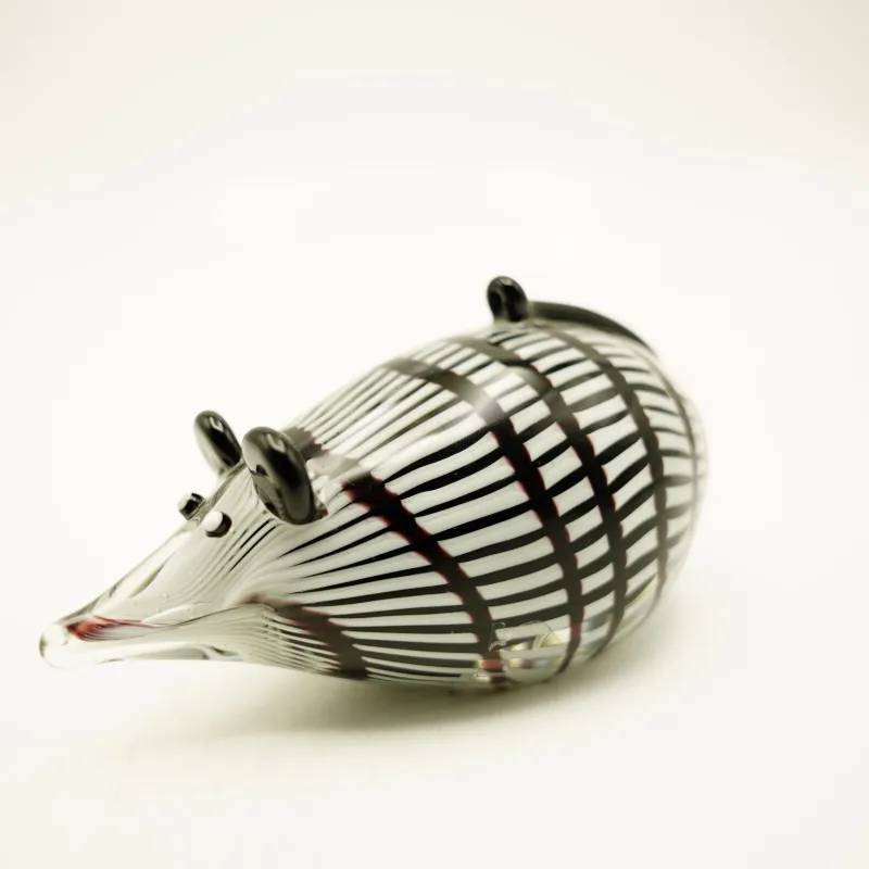 Tiere & Figuren|Ostern^Cristalica Glasfigur Maus Höhe ca. 7,5cm/ Länge ca. 14,5cm Schwarz/Grau/Weiß Handarbeit