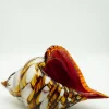 Tiere & Figuren|Meerestiere^Cristalica Glasfigur Muschel Höhe ca. 20cm/ Länge ca. 40cm Rot/Schwarz/Braun/Weiß Handarbeit