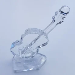 Sport & Hobby|Tiere & Figuren^Cristalica Glasfigur Musikinstrument Kristallglas klar Geschenk Musiker Hobby Sammeln 13cm