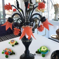 Valentienstag|Tiere & Figuren^Cristalica Glasfigur Schildkröte Höhe ca. 5,5cm/ Länge ca. 11cm Bunt Handarbeit