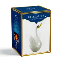 Tiere & Figuren|Ostern^Cristalica Glasfigur Schwan Höhe ca. 29cm Weiß Handarbeit