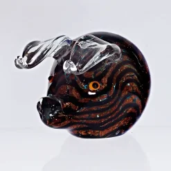 Geburtstag|Tiere & Figuren^Cristalica Kingdom Glasfigur Schwein schwarz Murano-Design 12cm handgefertigtes Glastier Unikat