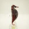 Valentienstag|Tiere & Figuren^Cristalica Glasfigur Seepferd Höhe ca. 25cm Schwarz/Rot/Grau Handarbeit