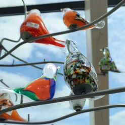 Tiere & Figuren|Ostern^Cristalica Glasfigur Vogel Blau/Rot/Grün/Transparent Breite ca. 15,6cm Handarbeit