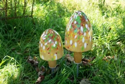 Tiere & Figuren^Art Glass Glas-Hut-Pilz 33cm Gartenflair inkl. Stab