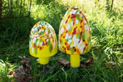 Tiere & Figuren^Art Glass Glas-Hut-Pilz 33cm Gartenflair inkl. Stab