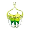 Ostern|Ostern^Art Glass Glaskorb Green Queen 24 cm Ostern Pralinenkörbchen Dekoration grün Handarbeit