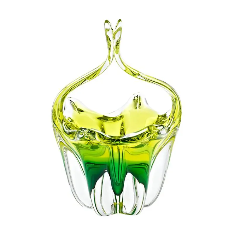 Ostern|Ostern^Art Glass Glaskorb Green Queen 24 cm Ostern Pralinenkörbchen Dekoration grün Handarbeit
