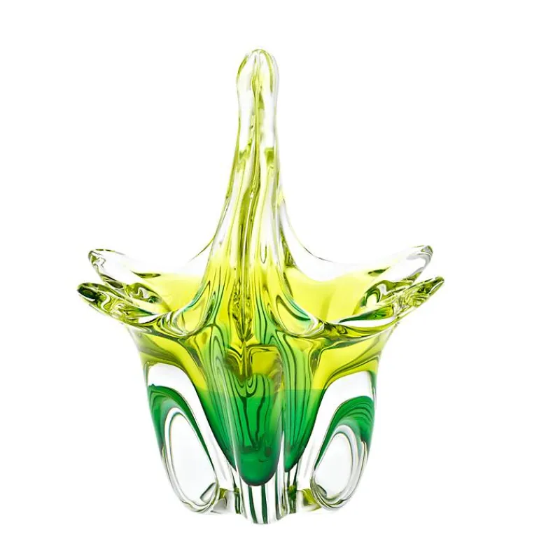 Ostern|Ostern^Art Glass Glaskorb Green Queen 24 cm Ostern Pralinenkörbchen Dekoration grün Handarbeit
