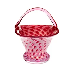 Ostern|Ostern^Art Glass Glaskorb Pavel 19cm rosa