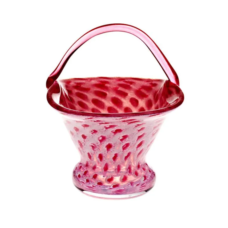 Ostern|Ostern^Art Glass Glaskorb Pavel 19cm rosa