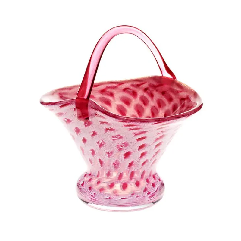 Ostern|Ostern^Art Glass Glaskorb Pavel 19cm rosa