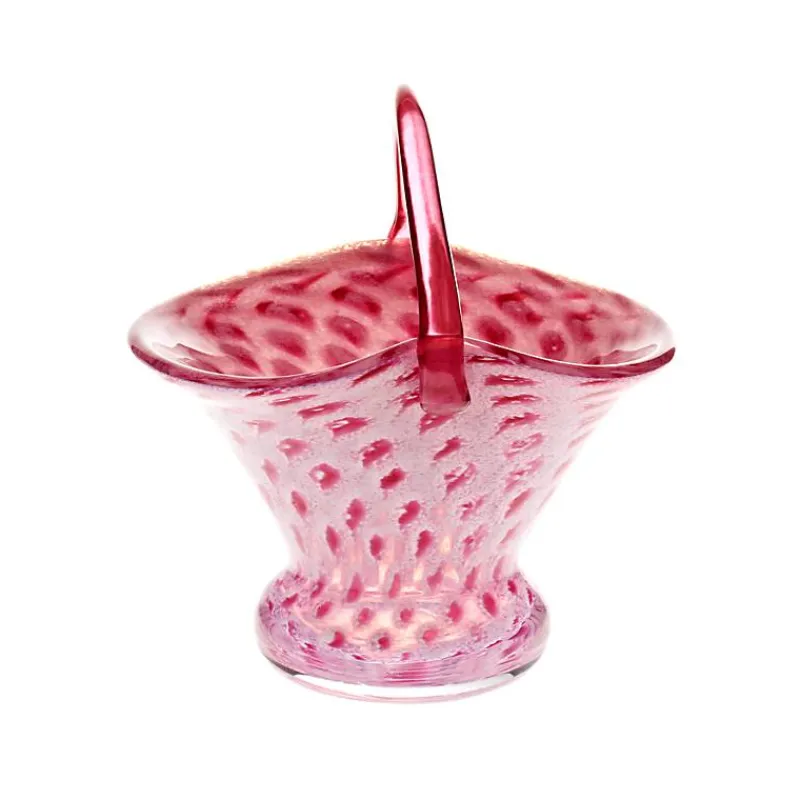 Ostern|Ostern^Art Glass Glaskorb Pavel 19cm rosa