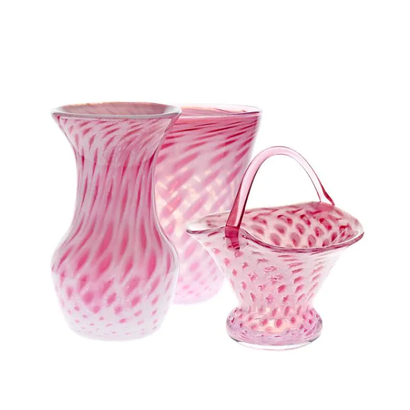 Ostern|Ostern^Art Glass Glaskorb Pavel 19cm rosa