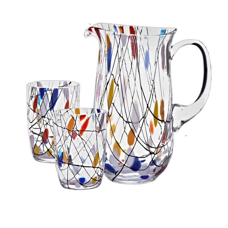 Einweihung|Ostern^Cristalica Glaskrug 1,5 Liter inkl. 2 Trinkgläser 250ml Maria