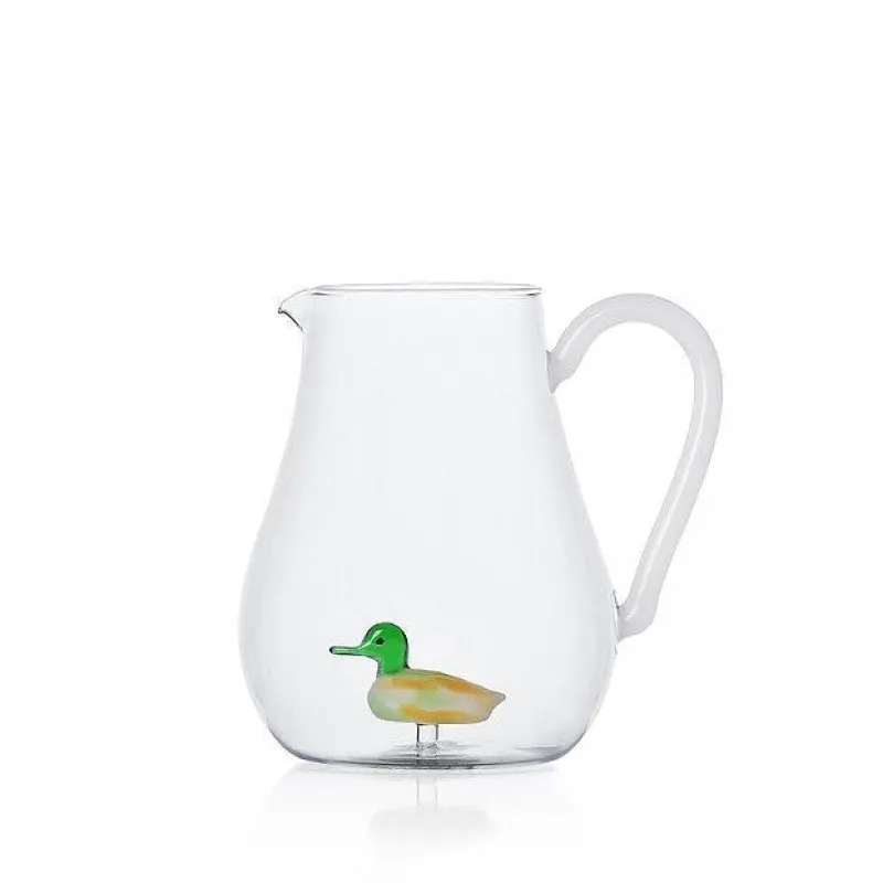 Kanne & Krug^Cristalica GmbH Glaskrug Saftkrug Wasserkrug mit Ente Animal Farm 1750ml