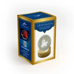 Valentienstag|Tiere & Figuren^Cristalica Glaskugel Hologramm Motive inkl. Holz LED-Untersetzer