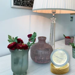 Valentienstag|Tiere & Figuren^Cristalica Glaskugel Hologramm Motive inkl. Holz LED-Untersetzer