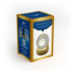 Valentienstag|Tiere & Figuren^Cristalica Glaskugel Hologramm Motive inkl. Holz LED-Untersetzer