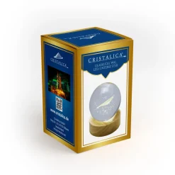 Valentienstag|Tiere & Figuren^Cristalica Glaskugel Hologramm Motive inkl. Holz LED-Untersetzer