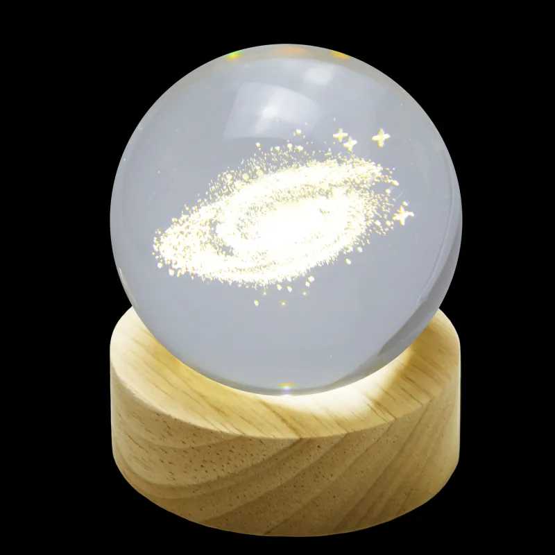 Valentienstag|Tiere & Figuren^Cristalica Glaskugel Hologramm Motive inkl. Holz LED-Untersetzer
