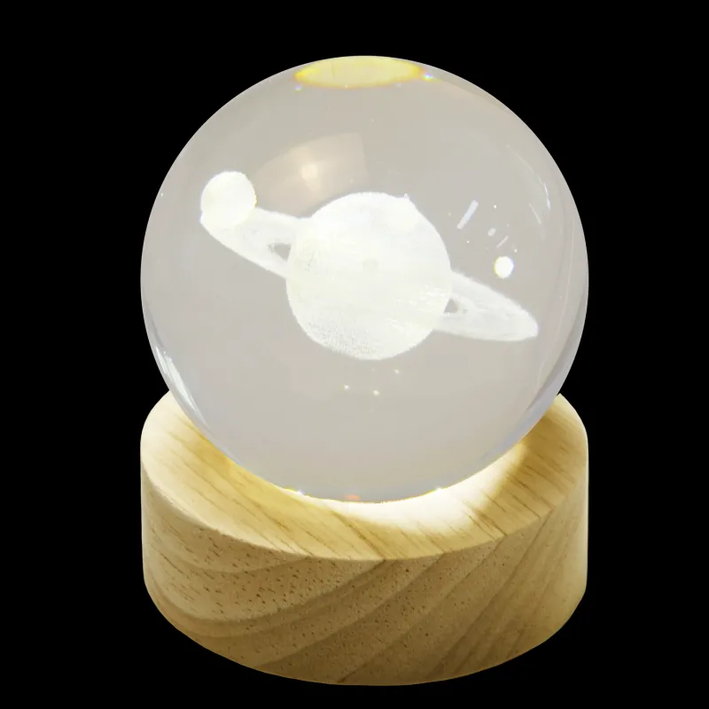 Valentienstag|Tiere & Figuren^Cristalica Glaskugel Hologramm Motive inkl. Holz LED-Untersetzer