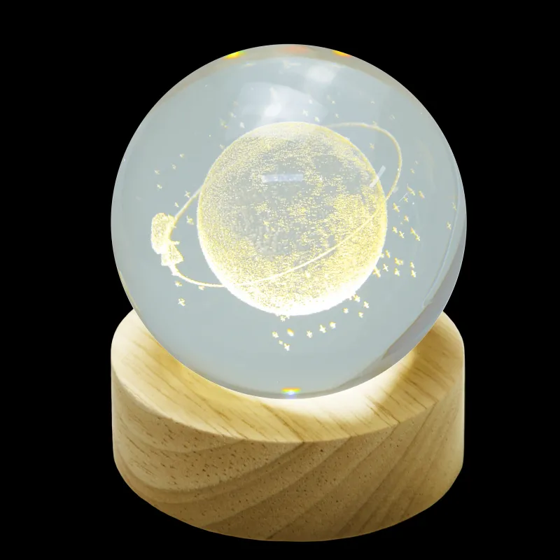 Valentienstag|Tiere & Figuren^Cristalica Glaskugel Hologramm Motive inkl. Holz LED-Untersetzer