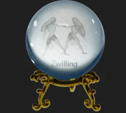 Sternzeichen|Valentienstag^Cristalica Glaskugel mit Sternzeichen und Stand Durchmesser ca. 6cm