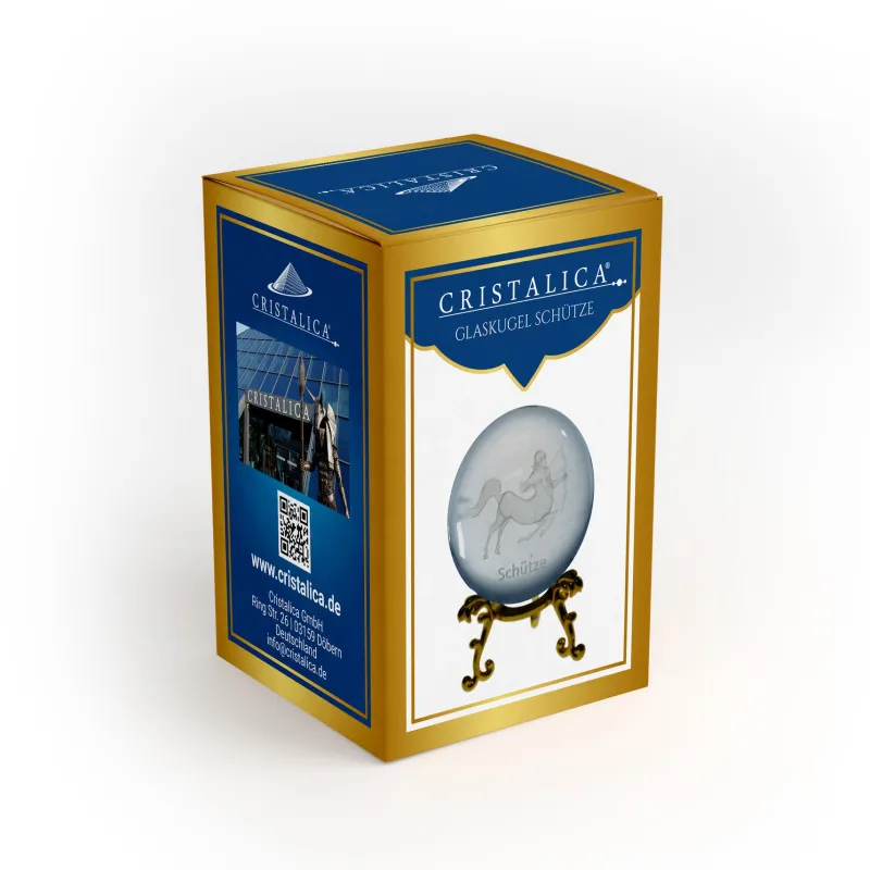 Sternzeichen|Valentienstag^Cristalica Glaskugel mit Sternzeichen und Stand Durchmesser ca. 6cm