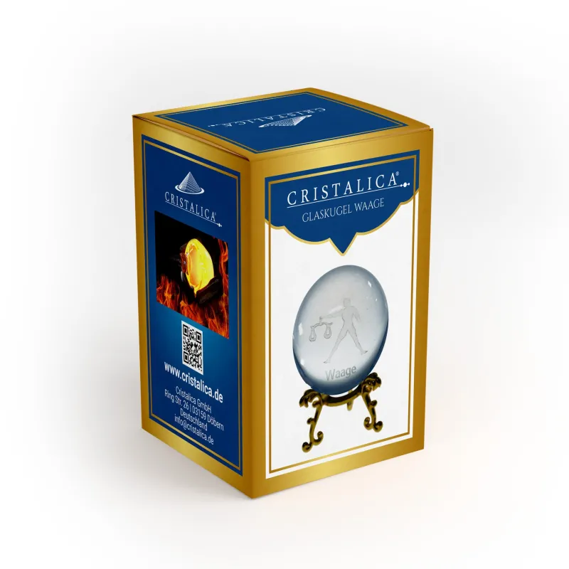 Sternzeichen|Valentienstag^Cristalica Glaskugel mit Sternzeichen und Stand Durchmesser ca. 6cm