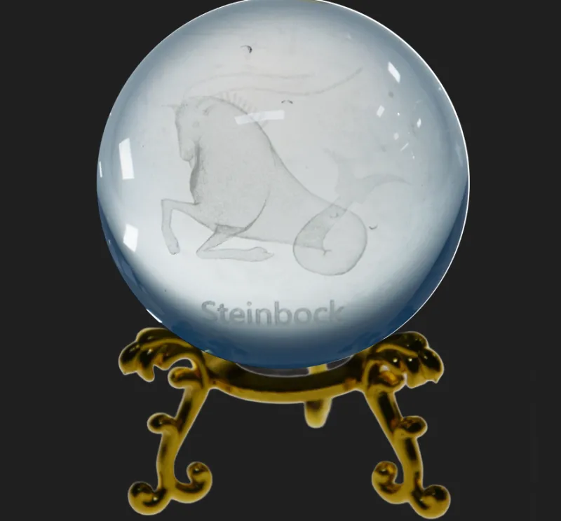Sternzeichen|Valentienstag^Cristalica Glaskugel mit Sternzeichen und Stand Durchmesser ca. 6cm
