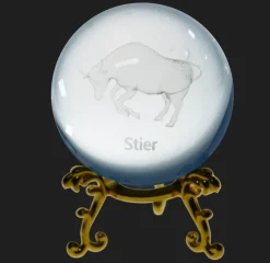 Sternzeichen|Valentienstag^Cristalica Glaskugel mit Sternzeichen und Stand Durchmesser ca. 6cm