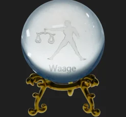 Sternzeichen|Valentienstag^Cristalica Glaskugel mit Sternzeichen und Stand Durchmesser ca. 6cm