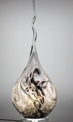 Skulpturen|Skulpturen^Cristalica Kingdom Glaslampe Flamme mit Glassockel 69cm Tischlampe Beleuchtung Dekoration