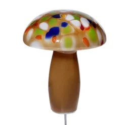 Kugeln & Zapfen^Art Glass Glas-Pilz 18cm Gartenflair inkl. Stab